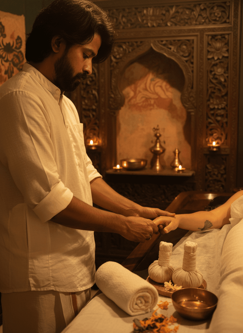Abhyanga arm and hand work